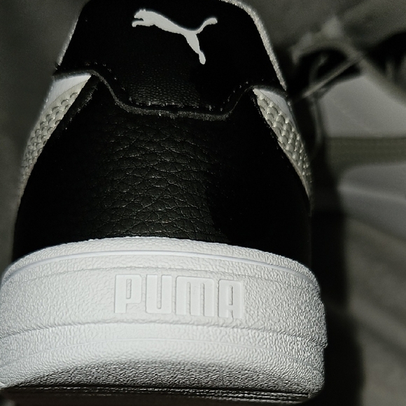 Puma Kids Black White Gray Court Sneakers Casual Sporty Low-Top Design Size 11 - Picture 6 of 10